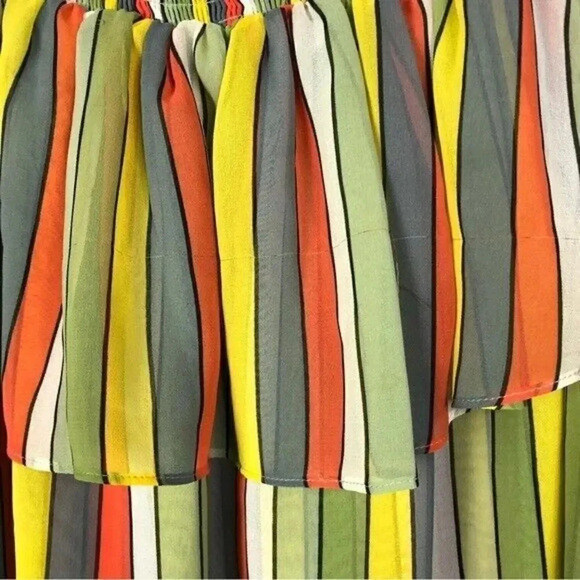 Cabi Maravilla Carnival Rainbow Stripe Off Shoulder Short Sleeve Blouse #5389 S - Picture 5 of 6